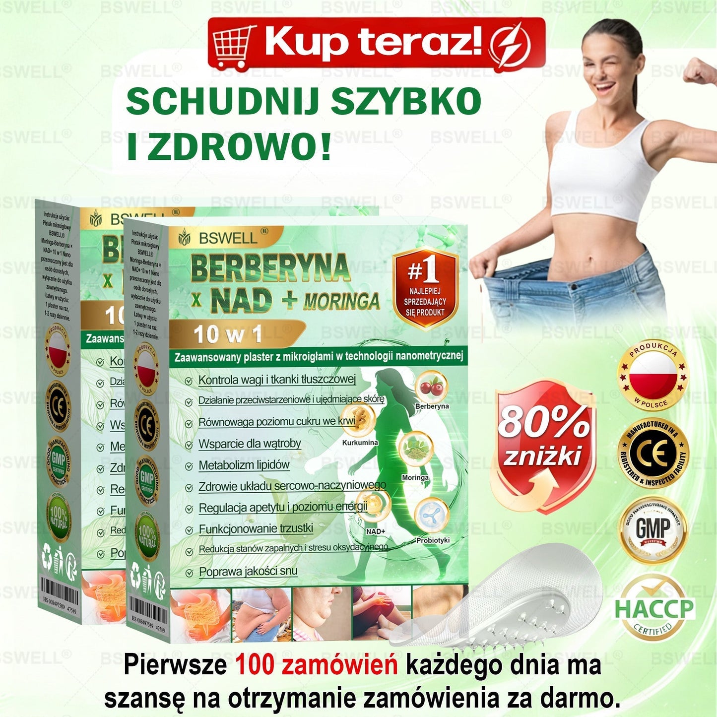 🫀 BSWELL® Nano mikroigłowy plaster wyszczuplający (Raz dziennie, efekty już po 28 dniach ✅ Wspiera odchudzanie, serce, cukrzycę, sen, jelita, stawy i więcej.
