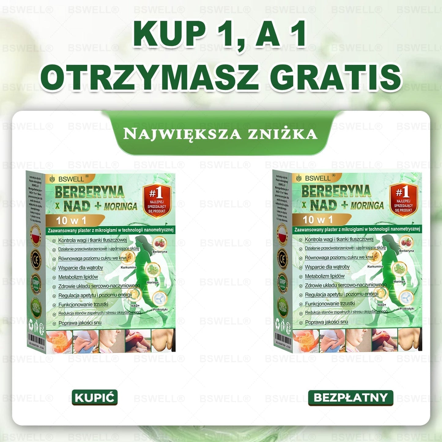 🫀 BSWELL® Nano mikroigłowy plaster wyszczuplający (Raz dziennie, efekty już po 28 dniach ✅ Wspiera odchudzanie, serce, cukrzycę, sen, jelita, stawy i więcej.