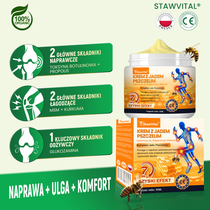 𝑺𝒕𝒂𝒘𝑽𝒊𝒕𝒂𝒍® Krem z jadem pszczelim na regenerację stawów 🏃‍♀️ (ekstrakt z pszczoły nowozelandzkiej – opracowany z myślą o osobach z problemami ze stawami i bólem stawów)