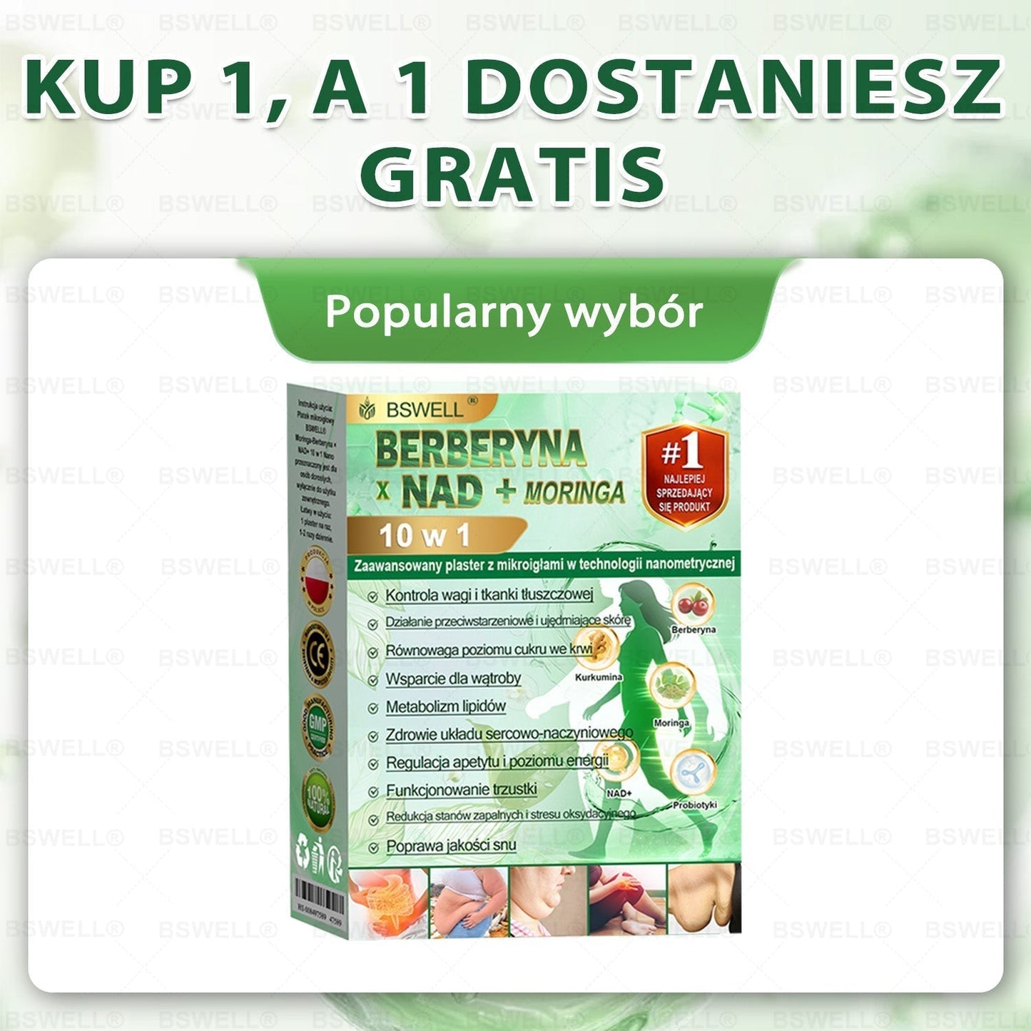 🫀 BSWELL® Nano mikroigłowy plaster wyszczuplający (Raz dziennie, efekty już po 28 dniach ✅ Wspiera odchudzanie, serce, cukrzycę, sen, jelita, stawy i więcej.
