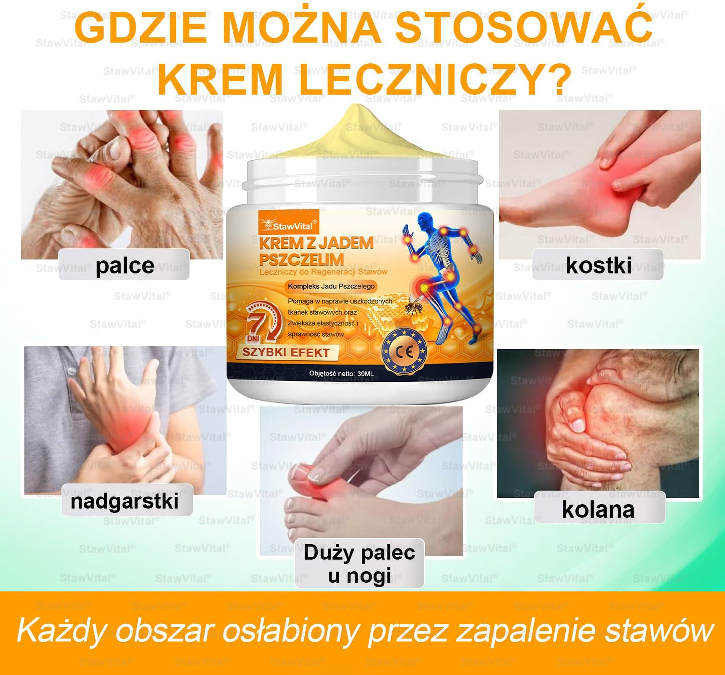 𝑺𝒕𝒂𝒘𝑽𝒊𝒕𝒂𝒍® Krem z jadem pszczelim na regenerację stawów 🏃‍♀️ (ekstrakt z pszczoły nowozelandzkiej – opracowany z myślą o osobach z problemami ze stawami i bólem stawów)